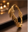 Golden leaf vine open cuff
