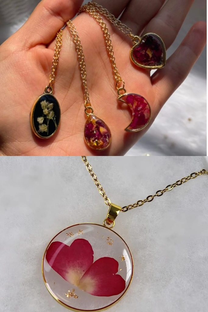 Pressed Flower Resin Pendant