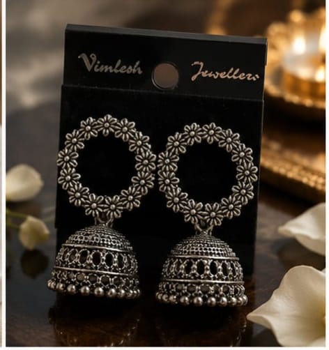 [NG-ER-008] Vintage floral jhumka
